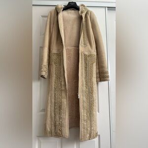 Christian Lacroix Beige Embroidered Shearling Coat.Paris.